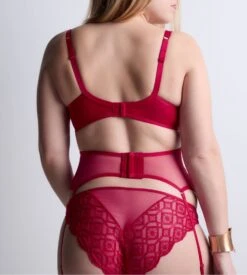Aubade Galbe Taille Rouge En Tulle Brodé Sense Of Illusion -Lingerie Sipp Boutique galbe taille sens of illusion red berry 4