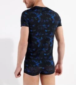 T-shirt En Microfibre GRANT HOM Black Print -Lingerie Sipp Boutique hom grant t shirt microfibre black print 6