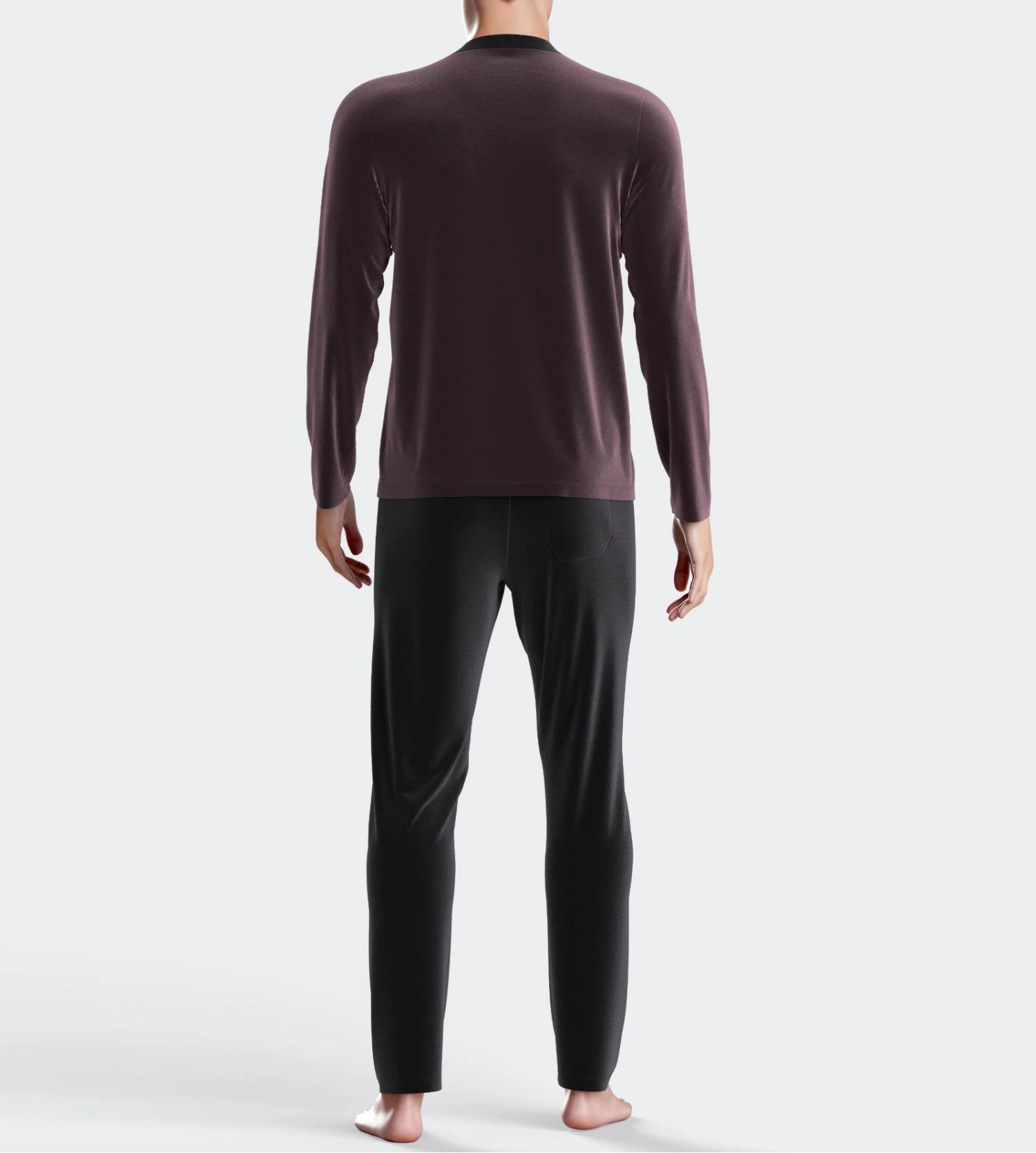 Pyjama thermo homme en velours Aubergine Pyjama Thermo Homme En Velours Aubergine -Lingerie Sipp Boutique imp tdh pyj v velours thermo bd010 aubergine 3