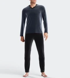 Pyjama Thermo Homme En Velours Bleu Glacier