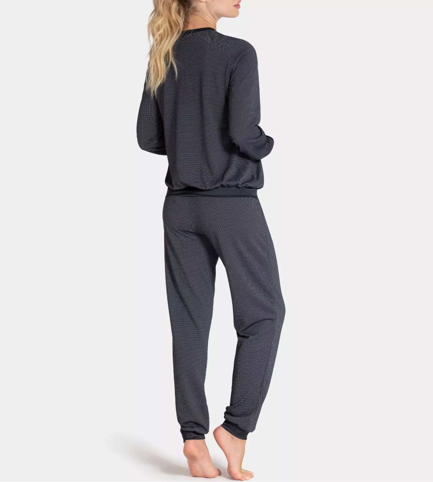 Pyjama Femme à manches longues Noir & Blanc Pyjama Femme à Manches Longues Noir & Blanc -Lingerie Sipp Boutique impetus femme pyjama u d interieur modal noir blanc