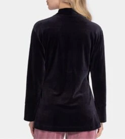 Veste De Pyjama Femme En Velours Marine Pétrol -Lingerie Sipp Boutique impetus femme veste d interieur velours marine petrol 1