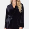 Veste De Pyjama Femme En Velours Marine Pétrol
