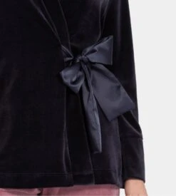 Veste De Pyjama Femme En Velours Marine Pétrol -Lingerie Sipp Boutique impetus femme veste d interieur velours marine petrol 2