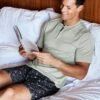 Pyjama Court En Lyocell Pour Homme Marine/Sauge