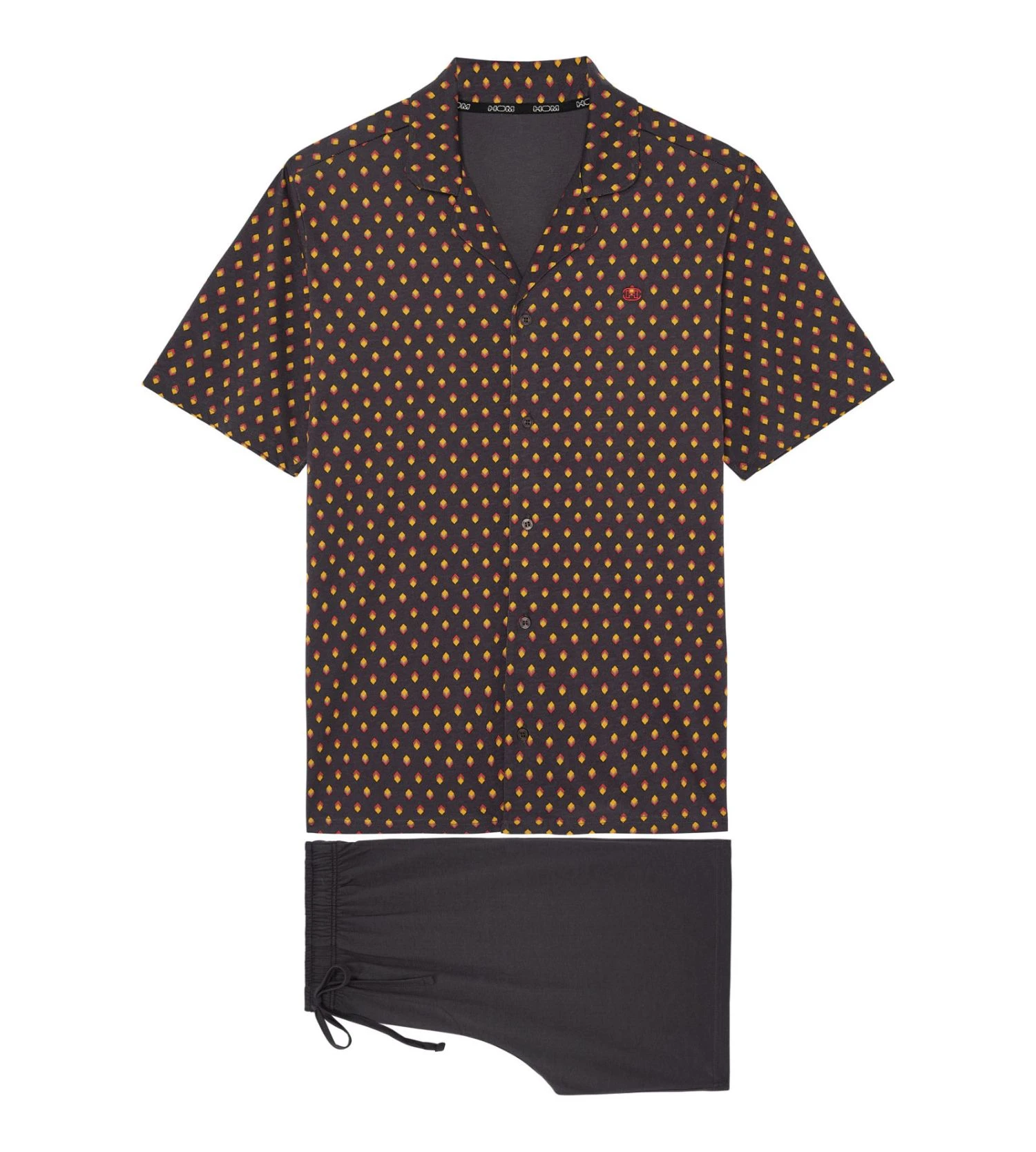 Pyjama court Jegor Black Print Hom Pyjama Court Jegor Black Print -Lingerie Sipp Boutique jegor pyj court ent boutonne i004 black print noir 1