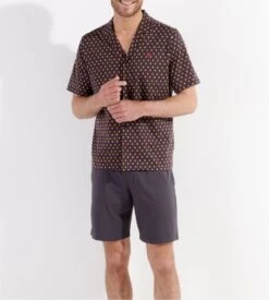 Hom Pyjama Court Jegor Black Print