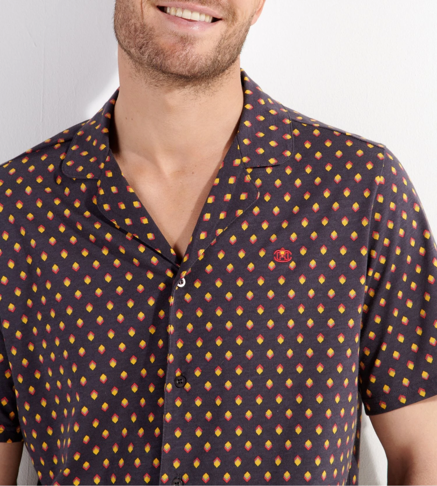 Pyjama court Jegor Black Print Hom Pyjama Court Jegor Black Print -Lingerie Sipp Boutique jegor pyj court ent boutonne i004 black print noir 3