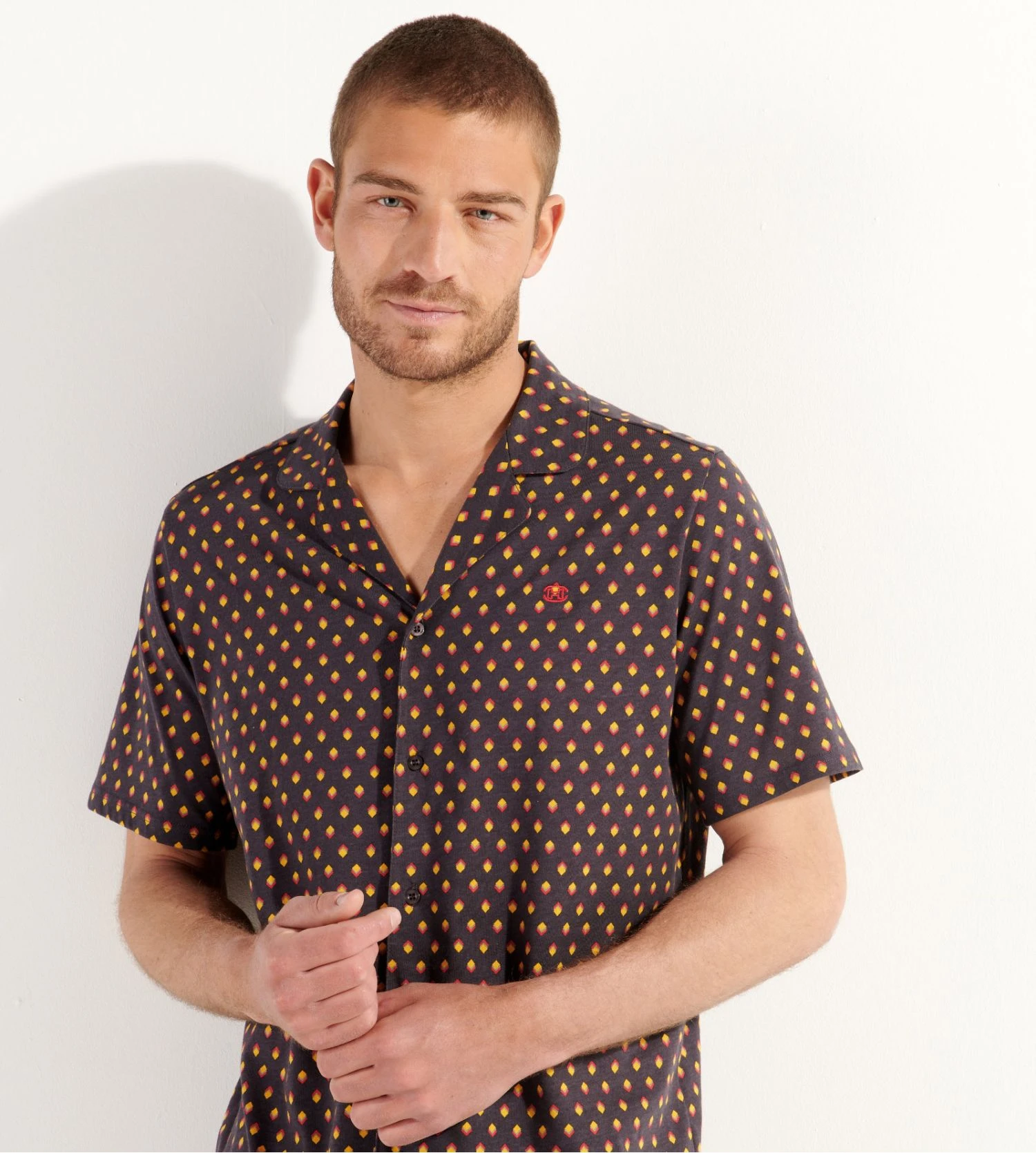 Pyjama court Jegor Black Print Hom Pyjama Court Jegor Black Print -Lingerie Sipp Boutique jegor pyj court ent boutonne i004 black print noir 4