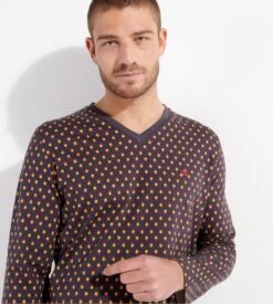 Hom Pyjama Long Jegor Black Print -Lingerie Sipp Boutique jegor pyj long v i004 black print noir 4