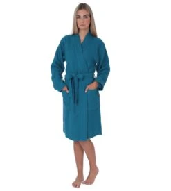 Kimono Mixte Super Soft Piqué Petrol -Lingerie Sipp Boutique kimono mixte 100cm super soft pique 204h petrol 1