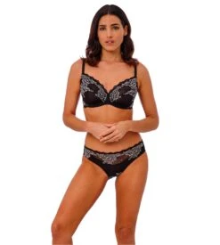 Wacoal Soutien Gorge Tulipe Lace Perfection Black Ivory -Lingerie Sipp Boutique lace perfection sg tulipe black ivory 3