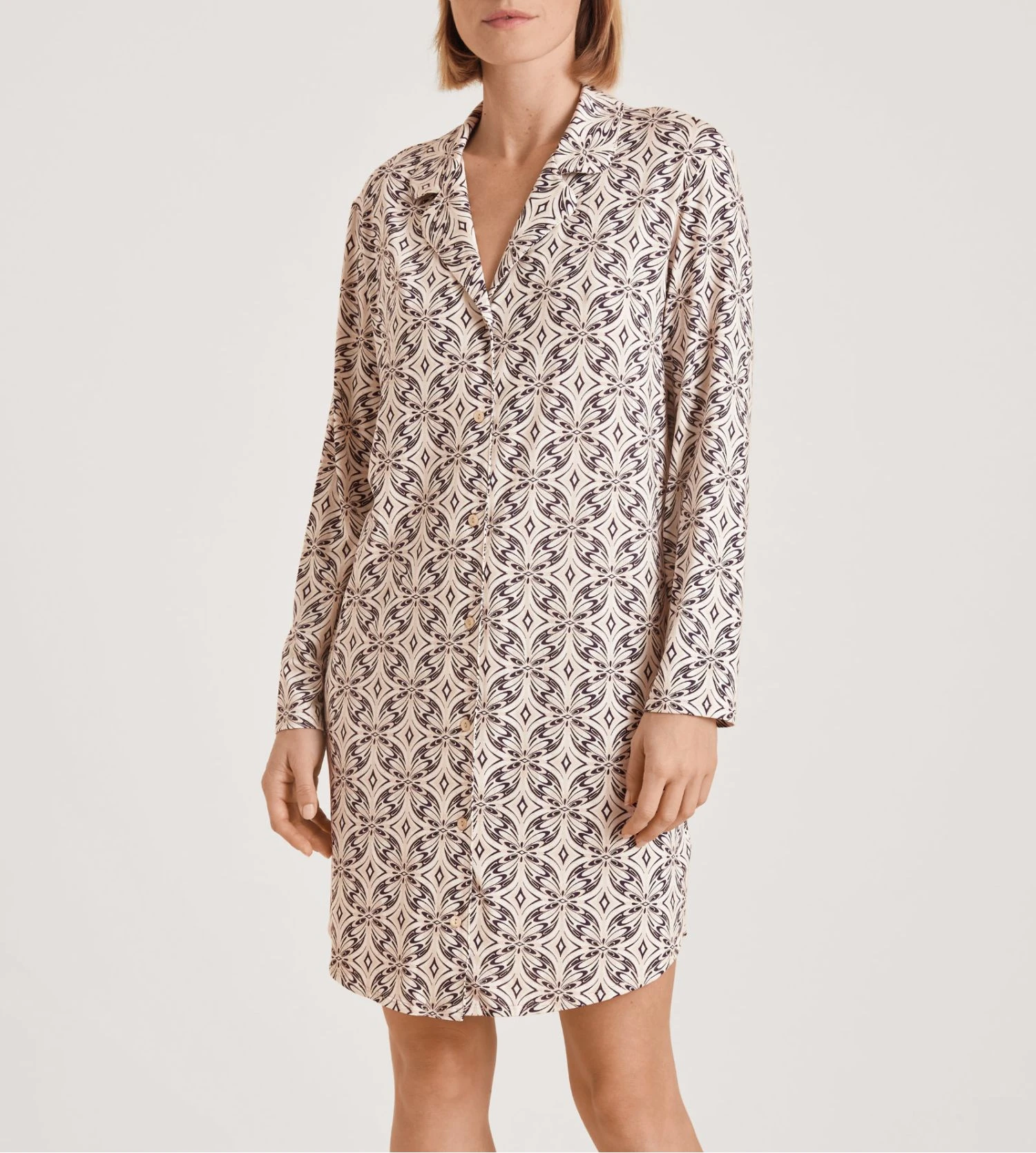 Liquette boutonnée à manches longues Favourites Seduction Light Macadamia Calida Liquette Boutonnée à Manches Longues Favourites Seduction Light Macadamia -Lingerie Sipp Boutique liquette ent boutonnee ml beige