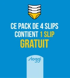 Lot De 4 Slips Sloggi Chic Tai BLANC -Lingerie Sipp Boutique lot de 4 slips sloggi chic tai blanc 03 1