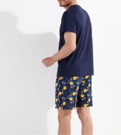 Hom Pyjama Avec Short Fleuri LUCKY Navy Print 5 Hom Pyjama Avec Short Fleuri LUCKY Navy Print -Lingerie Sipp Boutique lucky pyj court v p0ra navy print bleu 5