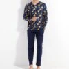 Hom Pyjama Long Fleuri LUCKY Navy Print