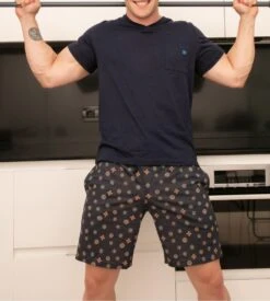 Pyjama Court Homme Mandala Bleu Marine -Lingerie Sipp Boutique mandala pyj h court bleu marine 6