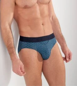 Hom Slip Martinez Ouverture Horizontale Imprimé Bleu