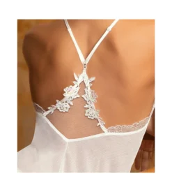 Nuisette BabyDoll Imagine La Beauté Ecru Nacre -Lingerie Sipp Boutique nuisette babydoll imagine la beaute 0199 ecru nacre 2