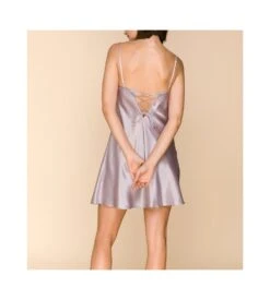 Nuisette En Satin Avec Laçage Dos Lilac Haze -Lingerie Sipp Boutique nuisette en satin avec lacage dos lilac haze 308 2