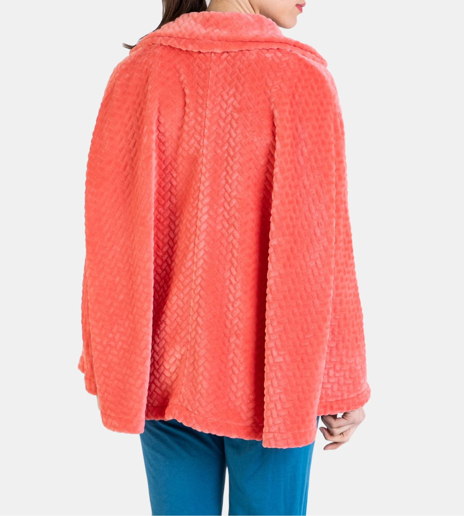 Cape d'intérieur boutonnée Velours Orange Cape D'intérieur Boutonnée Velours Orange -Lingerie Sipp Boutique pancho cape boutonnee velours orange 3