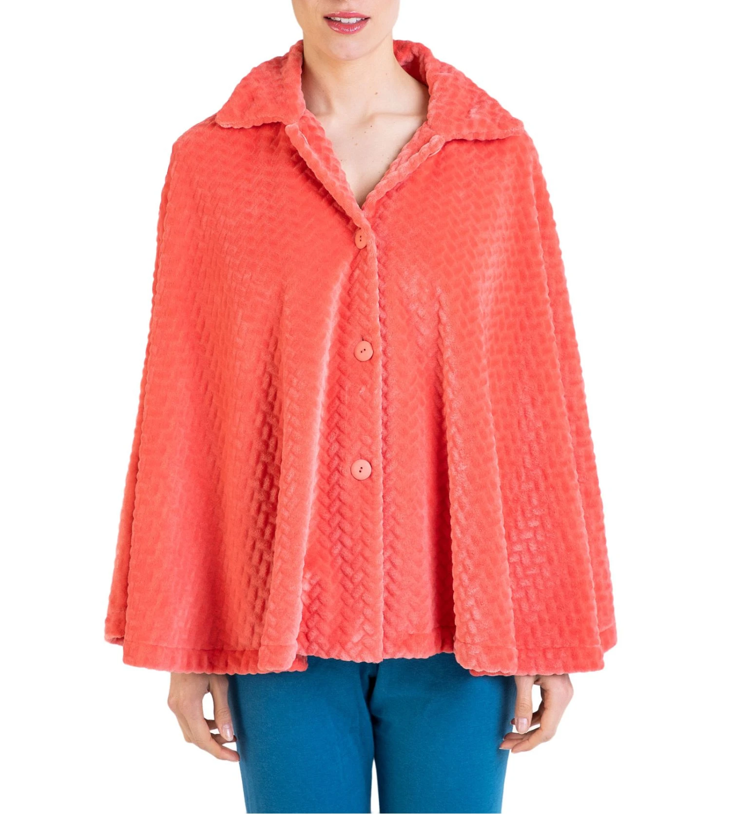 Cape d'intérieur boutonnée Velours Orange Cape D'intérieur Boutonnée Velours Orange -Lingerie Sipp Boutique pancho cape boutonnee velours orange
