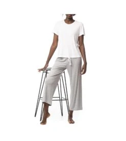 Pantacourt Droit En Viscose Côtelée GRIS -Lingerie Sipp Boutique pantacourt droit en viscose cotelee gris 2