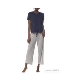 Pantacourt Droit En Viscose Côtelée GRIS -Lingerie Sipp Boutique pantacourt droit en viscose cotelee gris 3