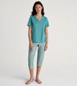 Calida Pantacourt Favourites Botanic Bristol Blue -Lingerie Sipp Boutique pantalon corsaire d 594 bristol blue 4