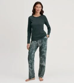 Calida Bas De Pyjama Vert En Coton Favourites Botanic Deep Emerald Green 3 Calida Bas De Pyjama Vert En Coton Favourites Botanic Deep Emerald Green -Lingerie Sipp Boutique pantalon droit femme deep emerald green 3