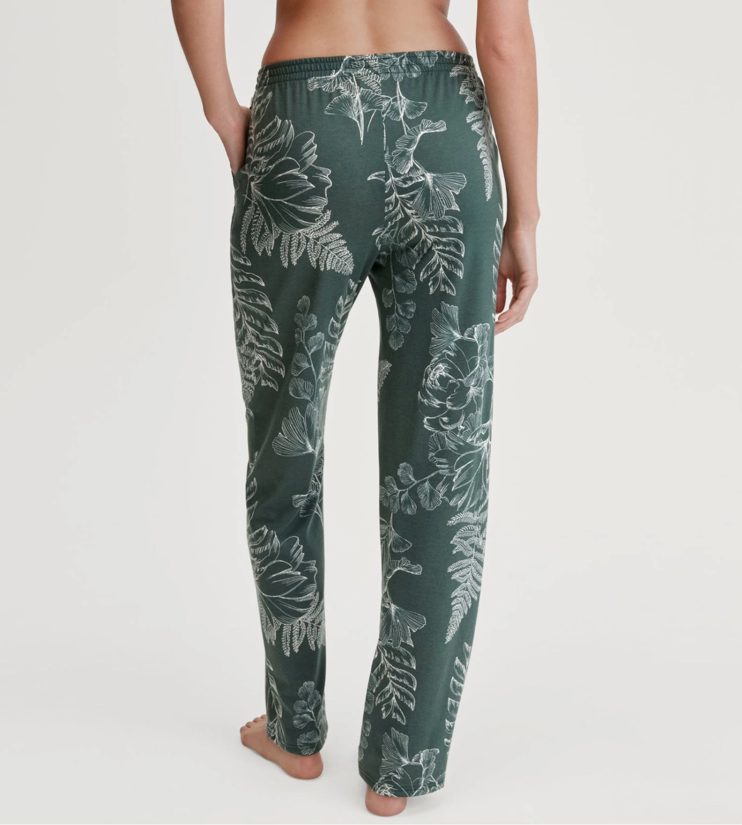 Bas de pyjama vert en coton Favourites Botanic Deep Emerald Green Calida Bas De Pyjama Vert En Coton Favourites Botanic Deep Emerald Green -Lingerie Sipp Boutique pantalon droit femme deep emerald green 4