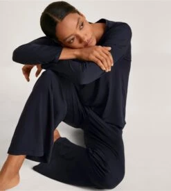 Calida Pantalon Palazzo D'intérieur Dark Lapis Blue 2 Calida Pantalon Palazzo D'intérieur Dark Lapis Blue -Lingerie Sipp Boutique pantalon f nuit 339 dark lapis blue bleu 2