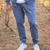 Pantalon De Jogging Resserré Pour Homme Bleu