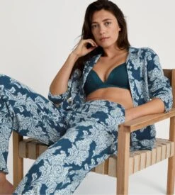 Calida Pantalon Large Femme Favourites Botanic Deep Dive Petrol 5 Calida Pantalon Large Femme Favourites Botanic Deep Dive Petrol -Lingerie Sipp Boutique pantalon large femme 497 bleu 5