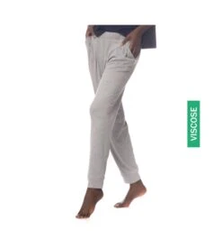 Pantalon Resserré En Maille Côtelée GRIS