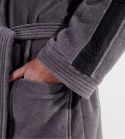 Hom Peignoir éponge En Coton Gris PRESTON 6 Hom Peignoir éponge En Coton Gris PRESTON -Lingerie Sipp Boutique preston peignoir ep velours 3 4 gris oozu gris 6