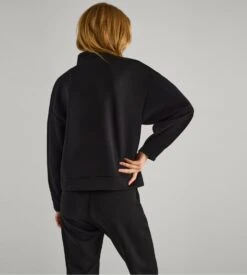 Pull Col Montant Pour Femme Noir -Lingerie Sipp Boutique pull col chemine ample black 2