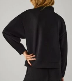 Pull Col Montant Pour Femme Noir -Lingerie Sipp Boutique pull col chemine ample black 5