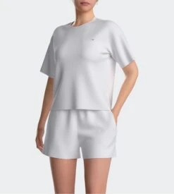 Eden Park Pyjama Court En éponge Femme Blanc -Lingerie Sipp Boutique pyj d court mc eponge25e wt001 blanc 3