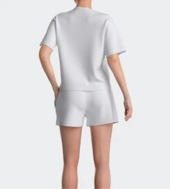 Eden Park Pyjama Court En éponge Femme Blanc -Lingerie Sipp Boutique pyj d court mc eponge25e wt001 blanc 5