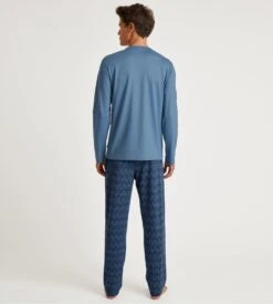 Calida Pyjama Homme Long Relax Imprint 2 Coronet Blue 2 Calida Pyjama Homme Long Relax Imprint 2 Coronet Blue -Lingerie Sipp Boutique pyj h long tunisien droit coronet blue 2