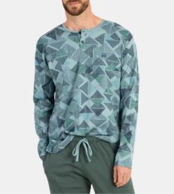 Pyjama Homme Col Tunisien Vert 2 Pyjama Homme Col Tunisien Vert -Lingerie Sipp Boutique pyj h long tunisien ressere h70 vert 2