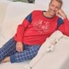 Pyjama Long Pour Homme Interlock Rouge