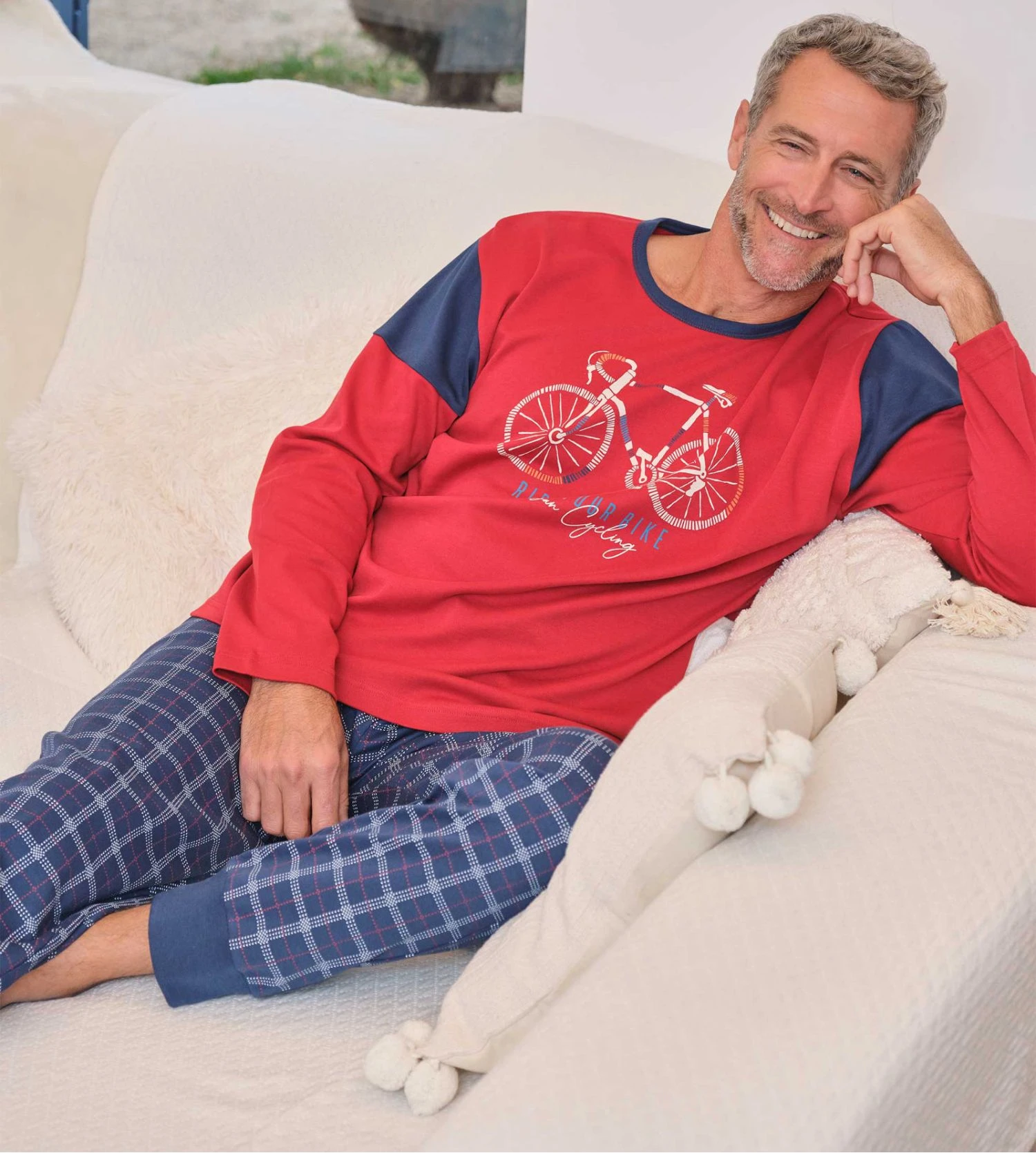 Pyjama long pour homme interlock Rouge Pyjama Long Pour Homme Interlock Rouge -Lingerie Sipp Boutique pyj h long u interlock lourd ress velou 299 rouge