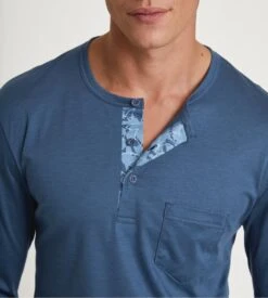 Calida Pyjama Long Homme Relax Superlight Saragossa Blue 2 Calida Pyjama Long Homme Relax Superlight Saragossa Blue -Lingerie Sipp Boutique pyj h tunisien long droit saragossa blue bleu 2