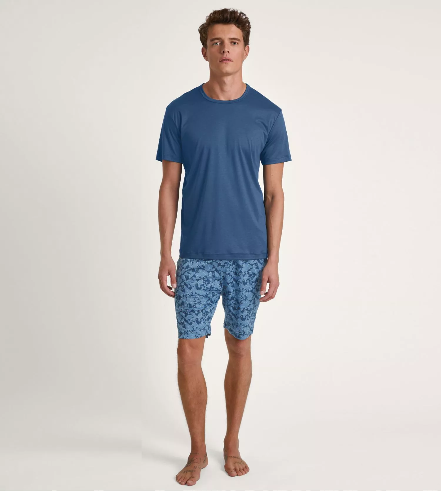 Pyjama court homme Relax Superlight Saragossa Blue Calida Pyjama Court Homme Relax Superlight Saragossa Blue -Lingerie Sipp Boutique pyj h u court saragossa blue bleu 3