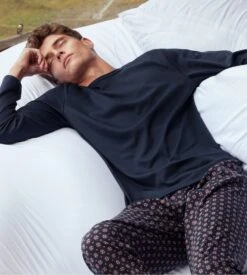 Calida Pyjama Coupe Droite Homme Relax Comfy 5 Dark Sapphire Bleu -Lingerie Sipp Boutique pyj h u long droit interlock lourd 479 dark sapphire bleu 11