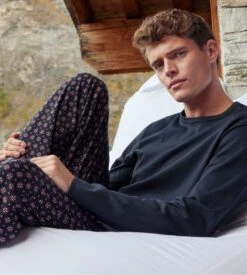 Calida Pyjama Coupe Droite Homme Relax Comfy 5 Dark Sapphire Bleu