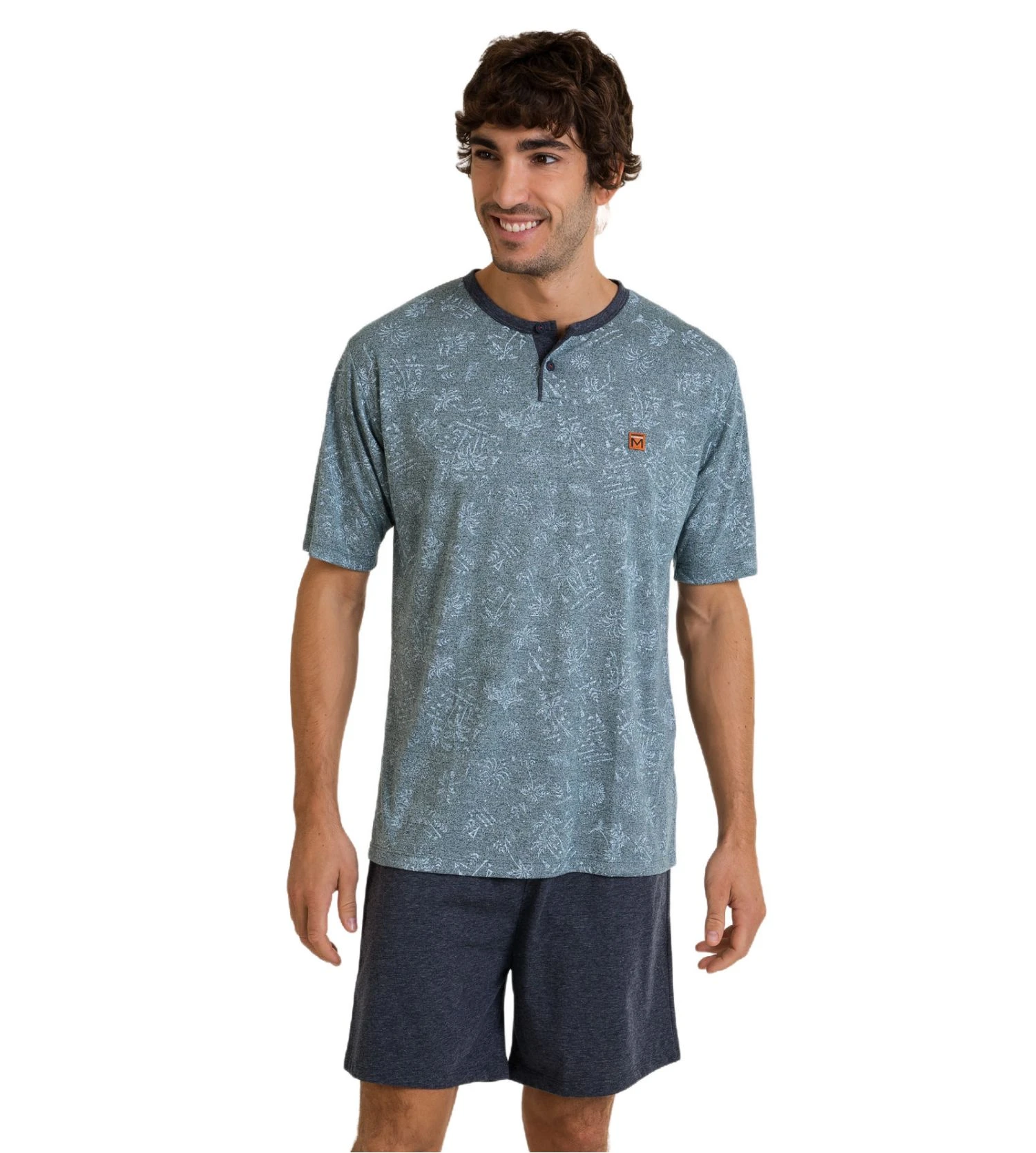 Pyjama court pour homme Gris Pyjama Court Pour Homme Gris -Lingerie Sipp Boutique pyj homme court mc tunisien 735 gris fonce gris 1