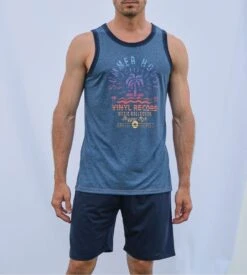 Pyjama Court Pour Homme Bleu